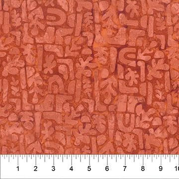 Banyan Batiks Organic Shapes Burnt Russet blender quilting fabric
