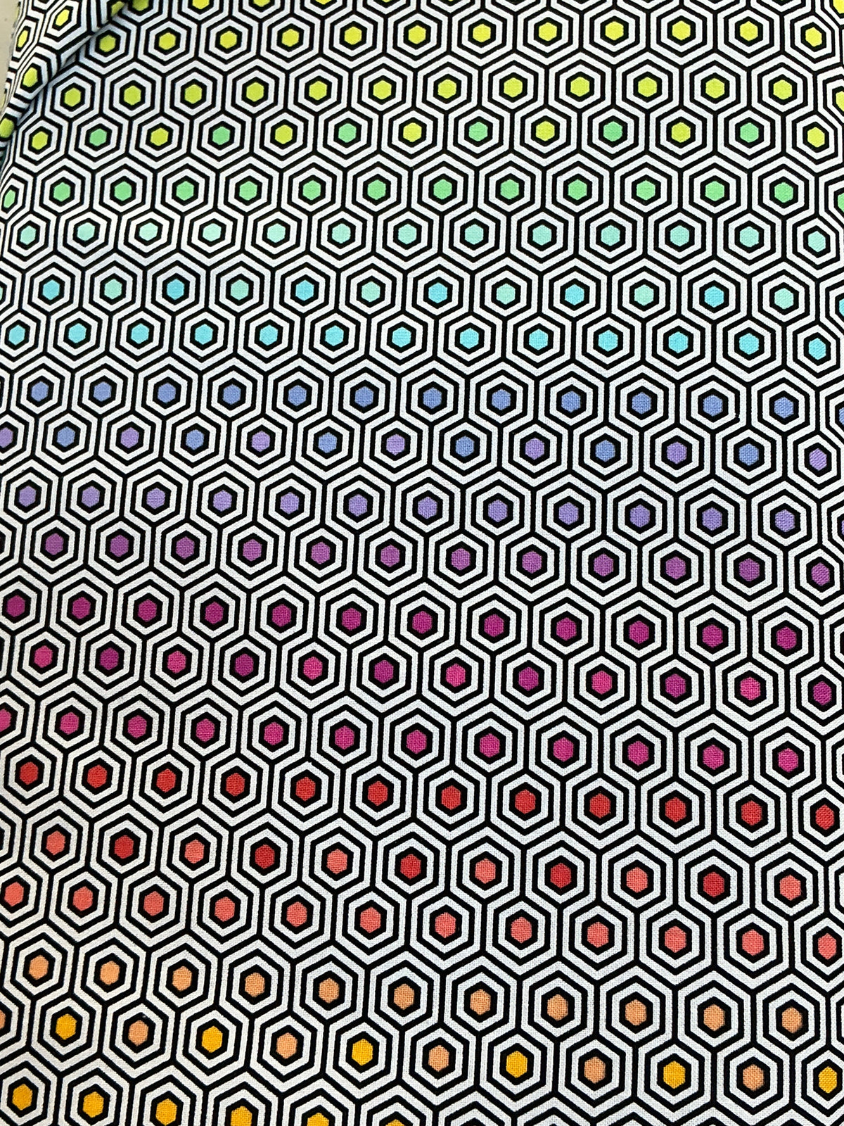 Hexy Rainbow - Ink 45" wide fabric per yard