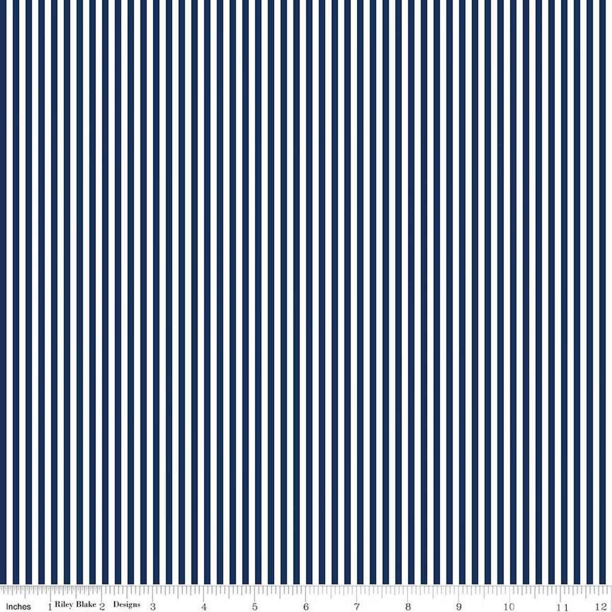 Stripe Navy quilting fabric by Riley Blake
