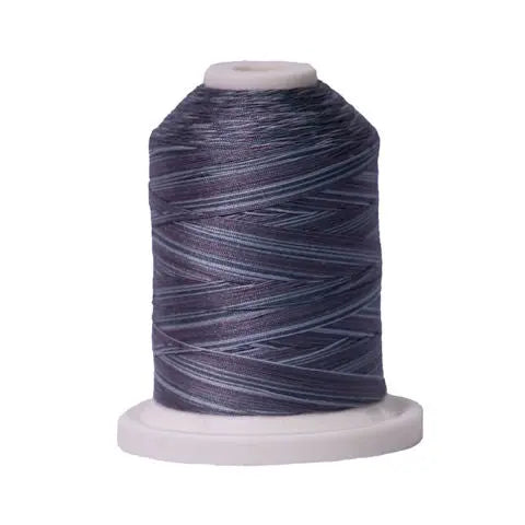 081 Smokey Blues Signature Cotton Variegated Thread Mini Spool - 40WT American & Efird Signature
