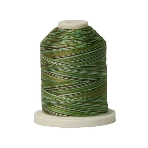 085 Grassy Greens Signature Cotton Variegated Thread Mini Spool - 40WT American & Efird Signature