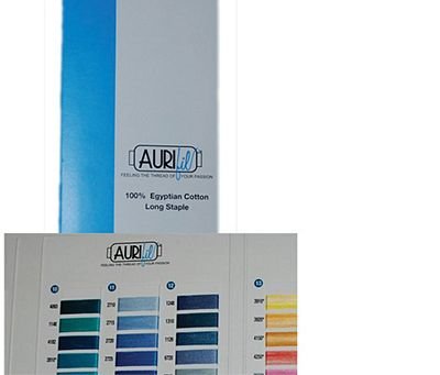 Aurifil real thread colour chart with 252 mounted thread samples