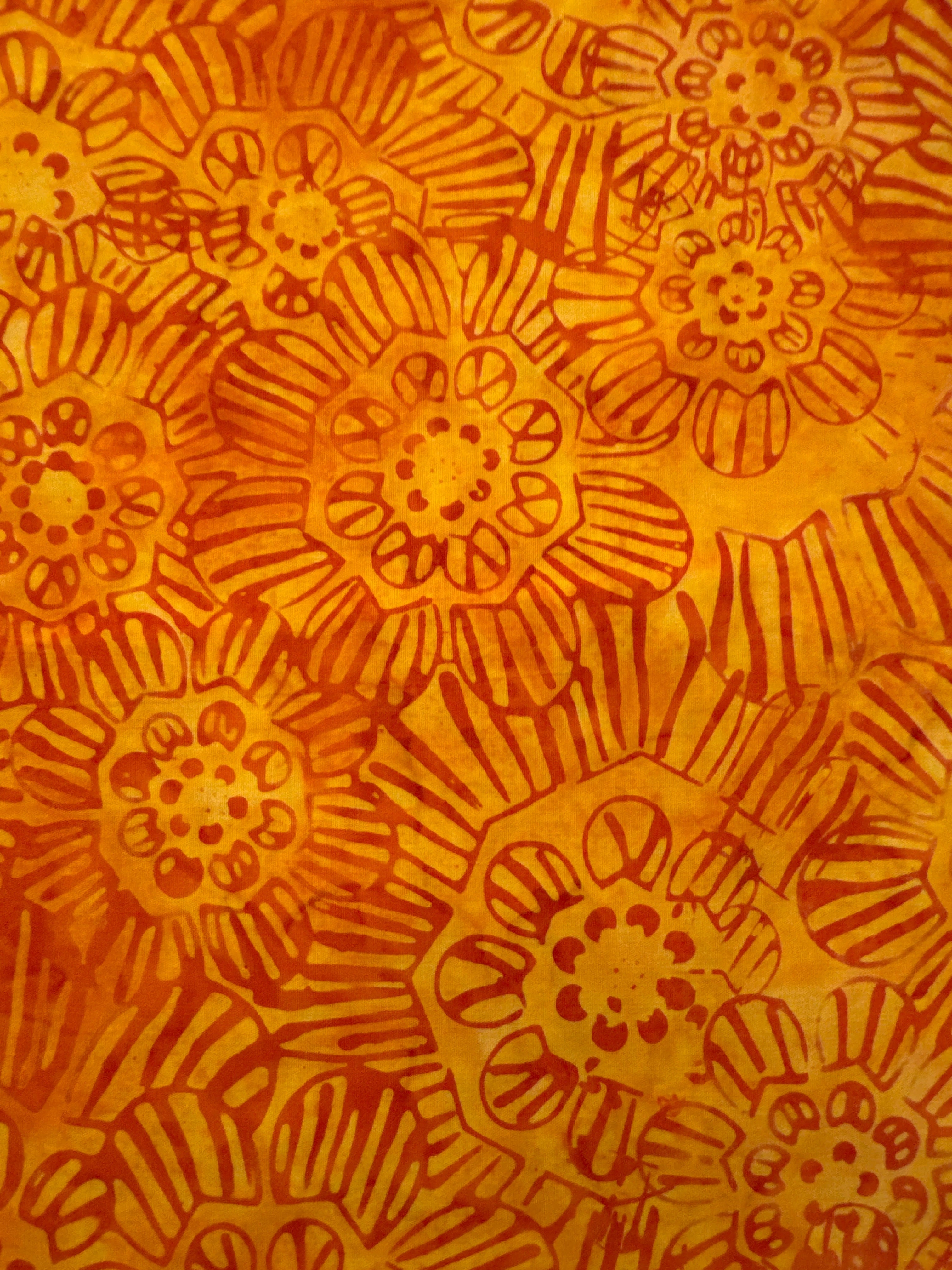 Etch Flowers Orange floral quilting fabric by Andover Fabrics