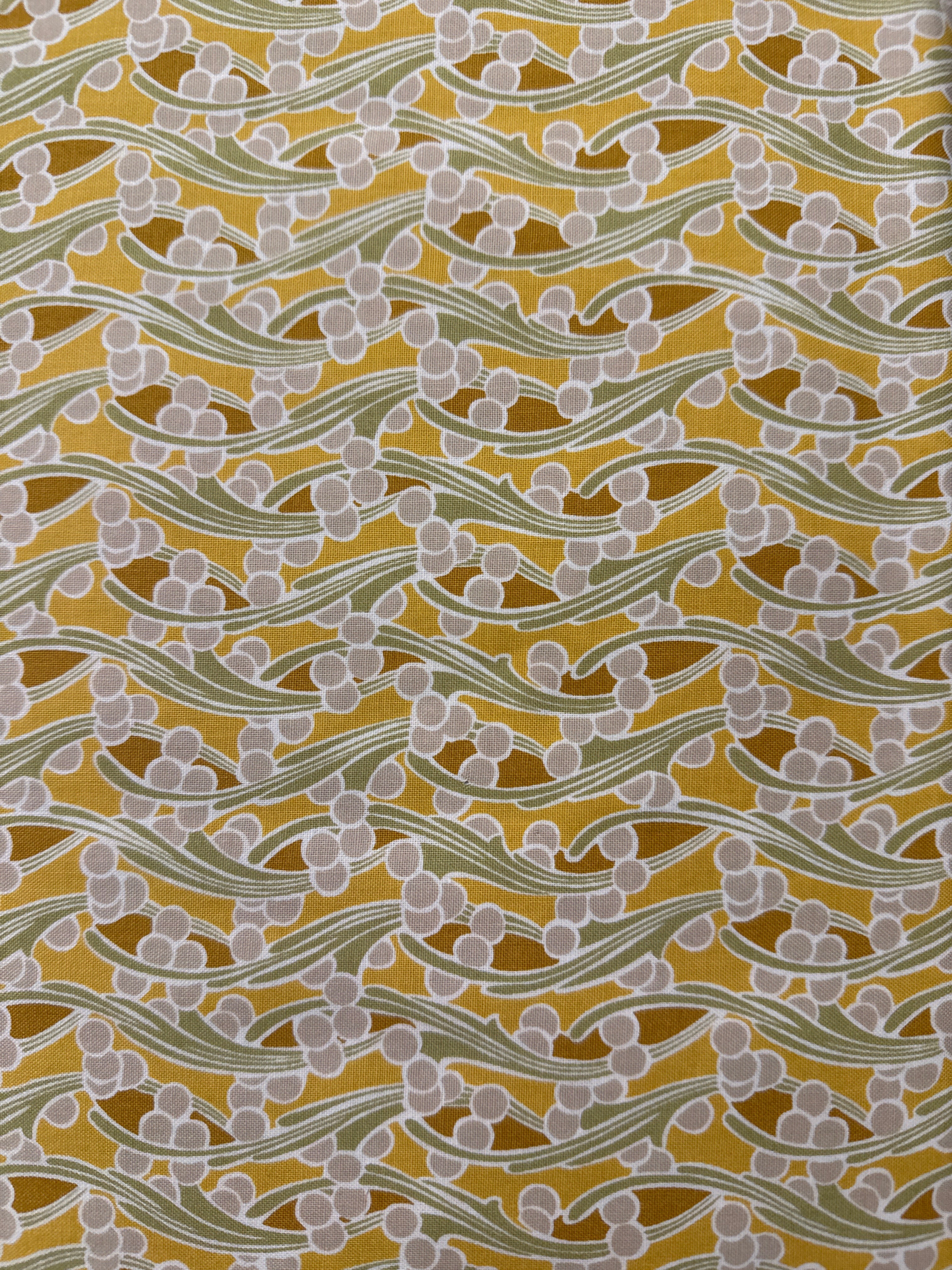 Fleur Nouveau Mustard floral quilting fabric by Andover Fabrics