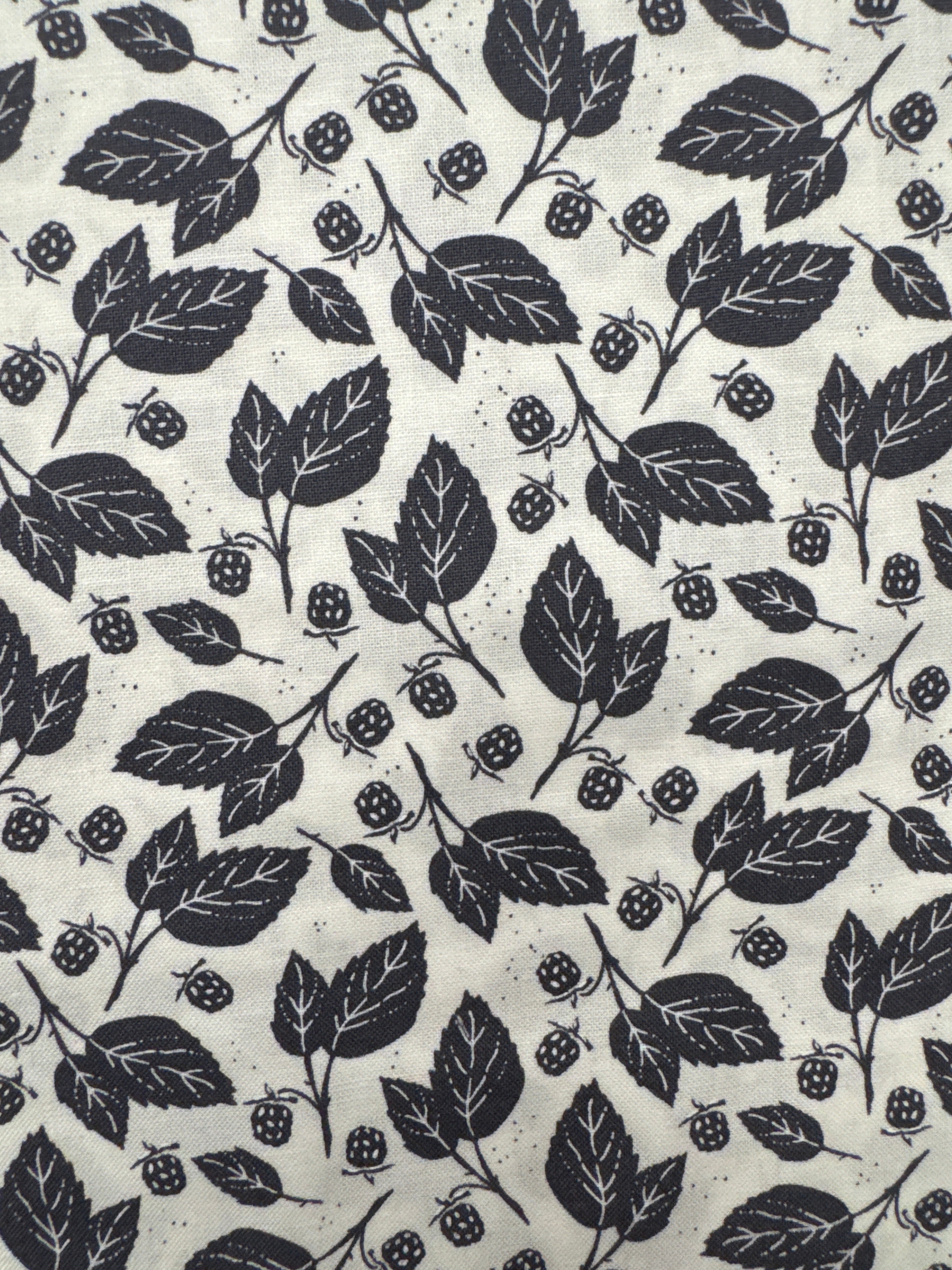 Midnight in the Garden Black Leaf on White Halloween quilting fabric by Moda