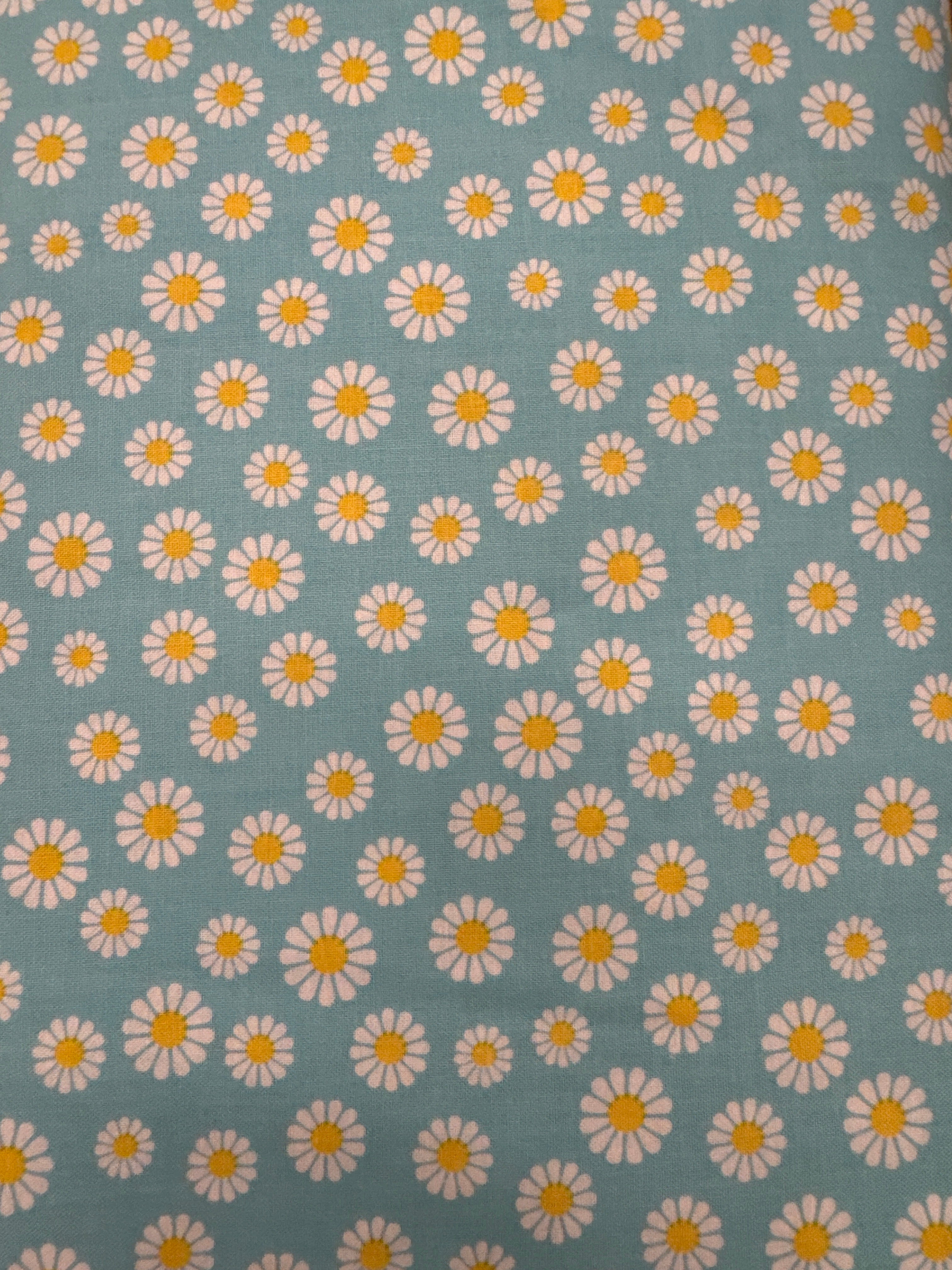 Aqua Daisies floral quilting fabric by Patrick Lose