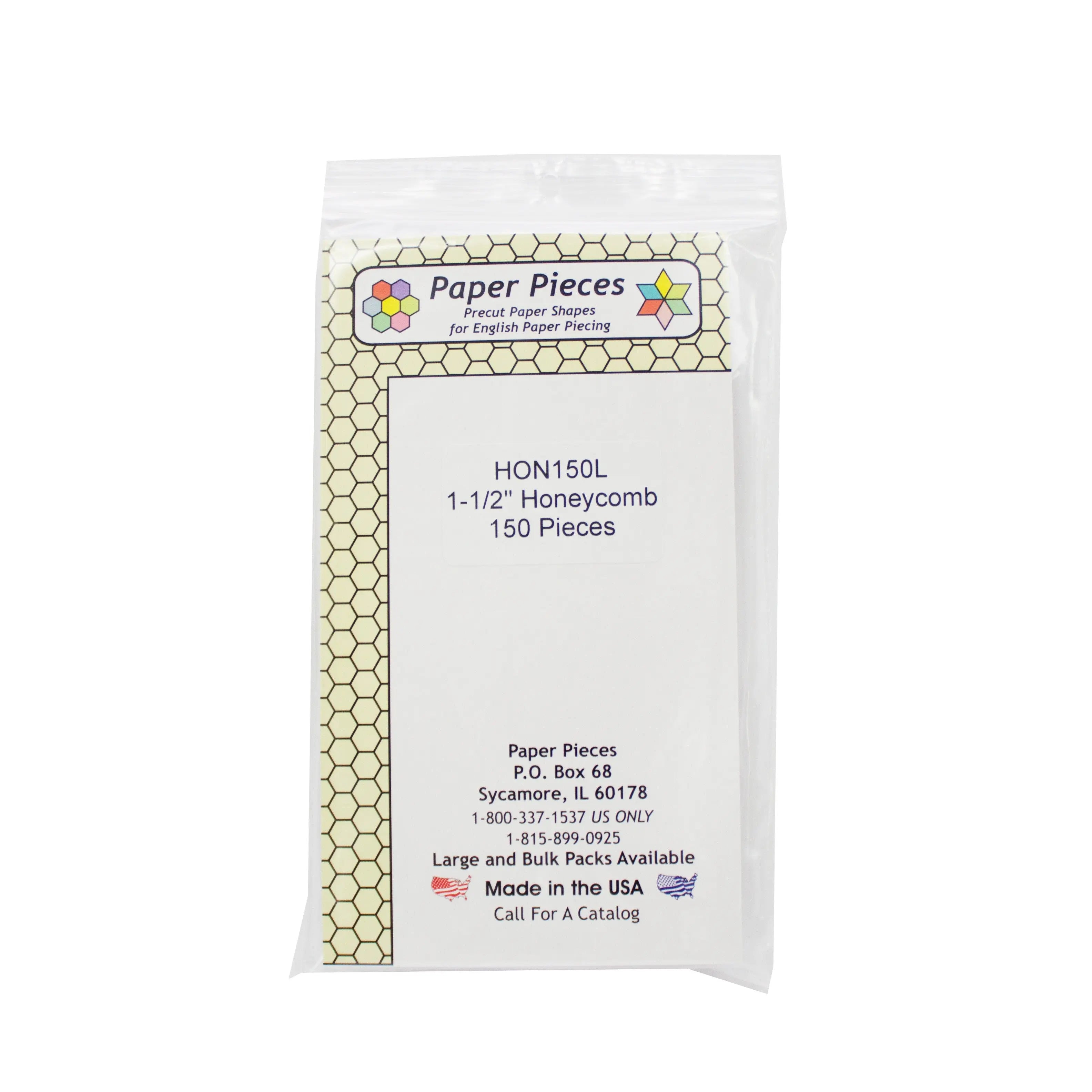 1-1/2in Honeycomb Large Pack 150 Pieces - Linda's Electric Quilters