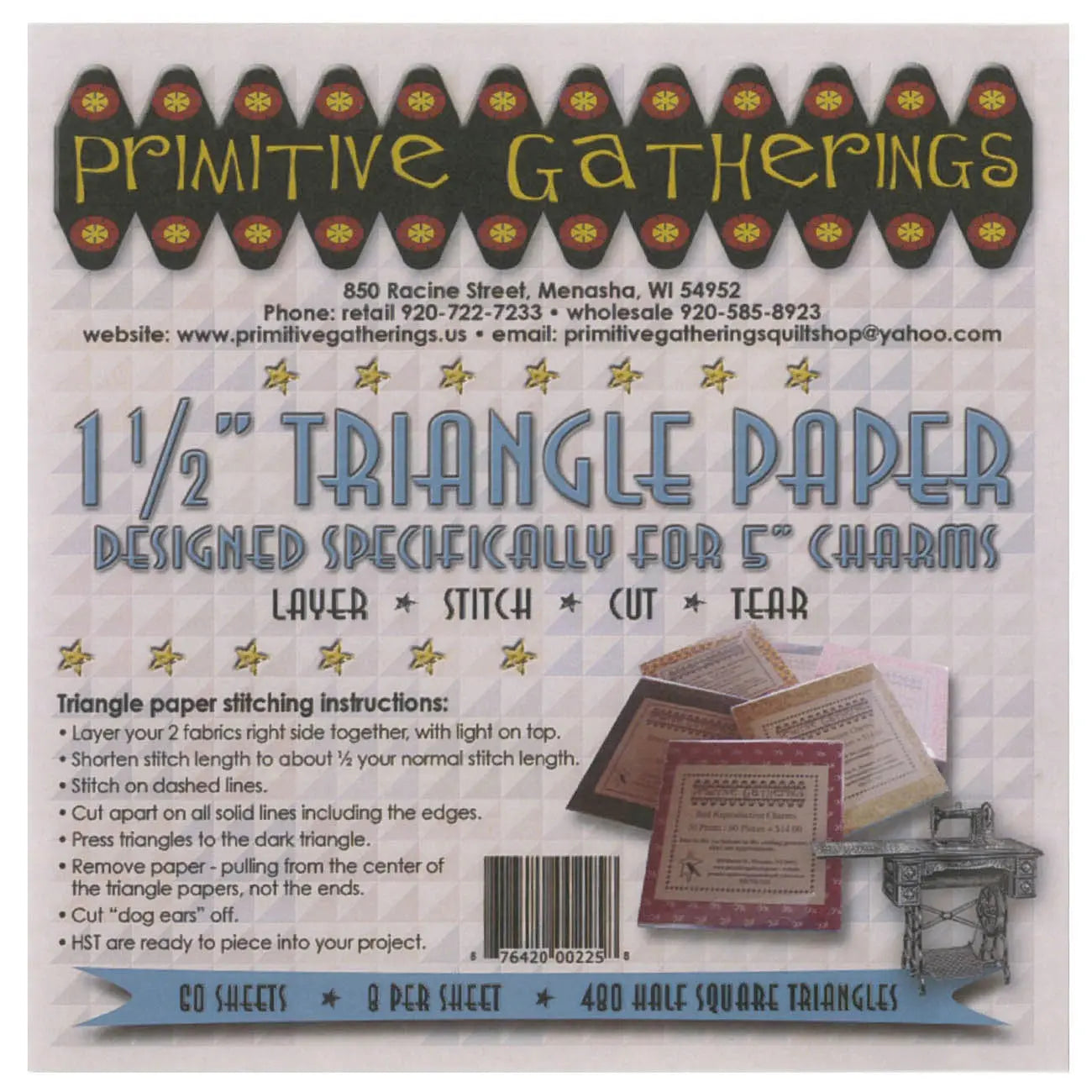 1-1/2in Triangle Paper-For Charms - Linda's Electric Quilters