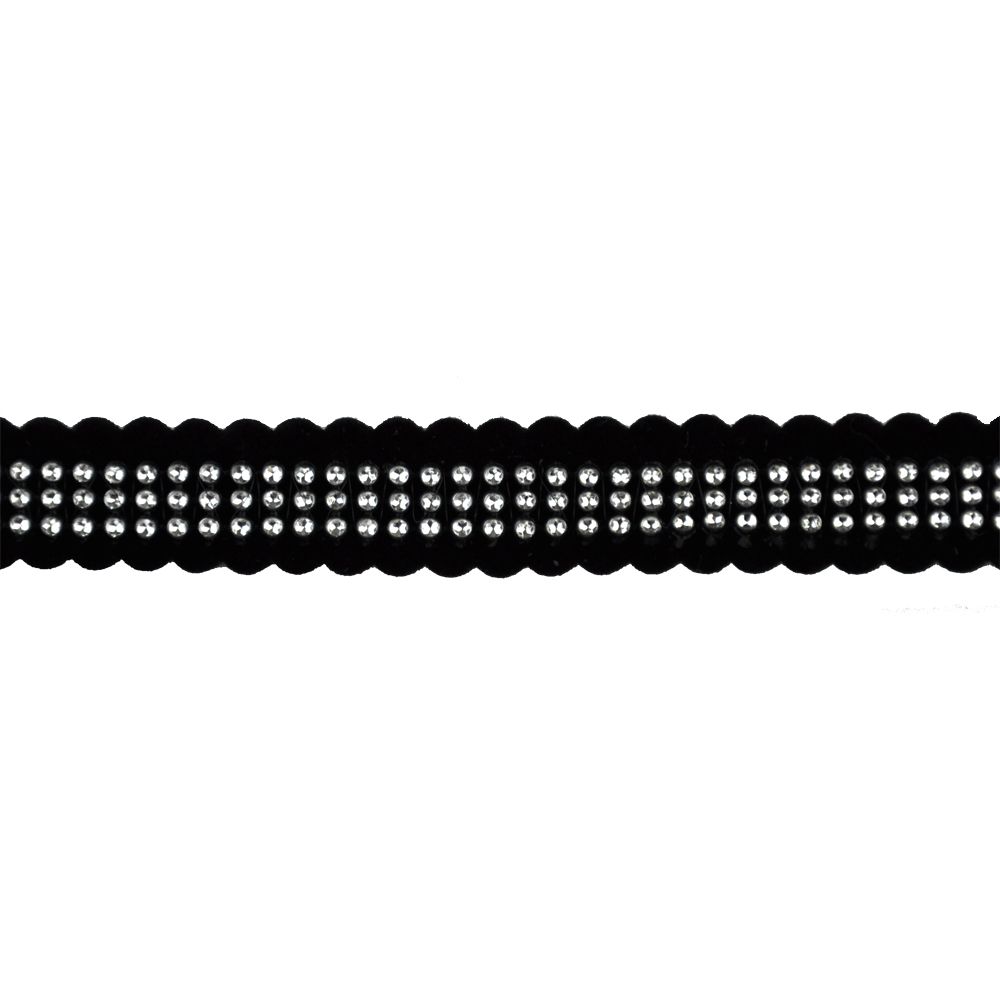 1-inch Faux Velvet and Rhinestone Trim – 10 Yard Roll