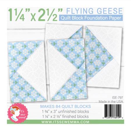 It's Sew Emma 1.25 x 2.5 inch Flying Geese foundation paper