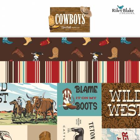 Riley Blake Cowboys layer cake, 42 ten inch squares