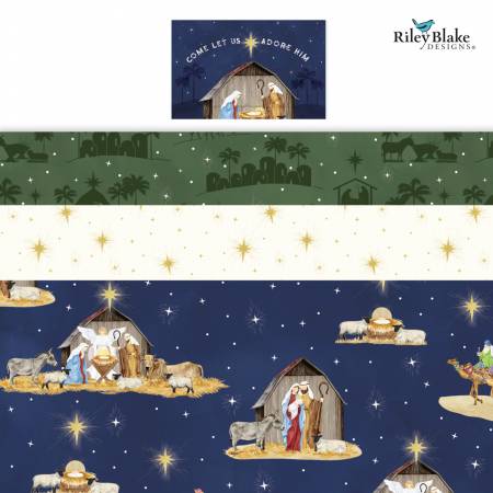 Riley Blake Come Let Us Adore Him 10 inch square stacker precut