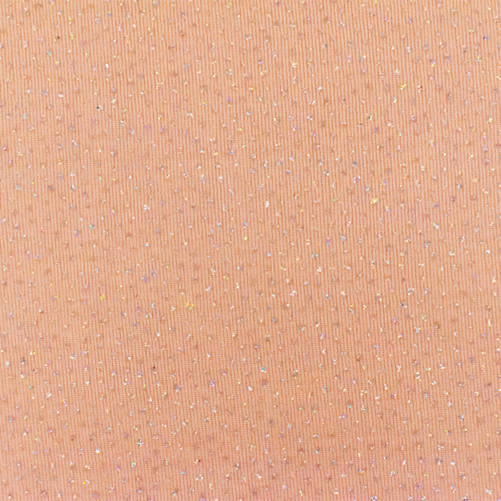 Peach Orange-Silver Sparkly Metallic Printed Stretch Slinky Knit Fabric