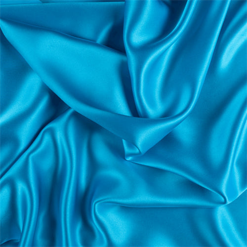 Runway Silks Turquoise Silk Charmeuse Fabric - Reorderable