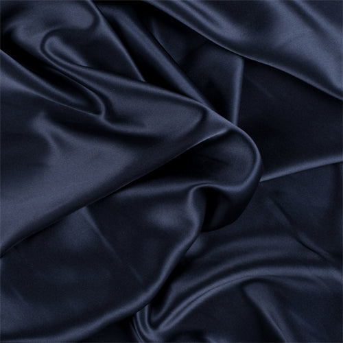 Runway Silks Navy Blue Silk Charmeuse Fabric - Reorderable