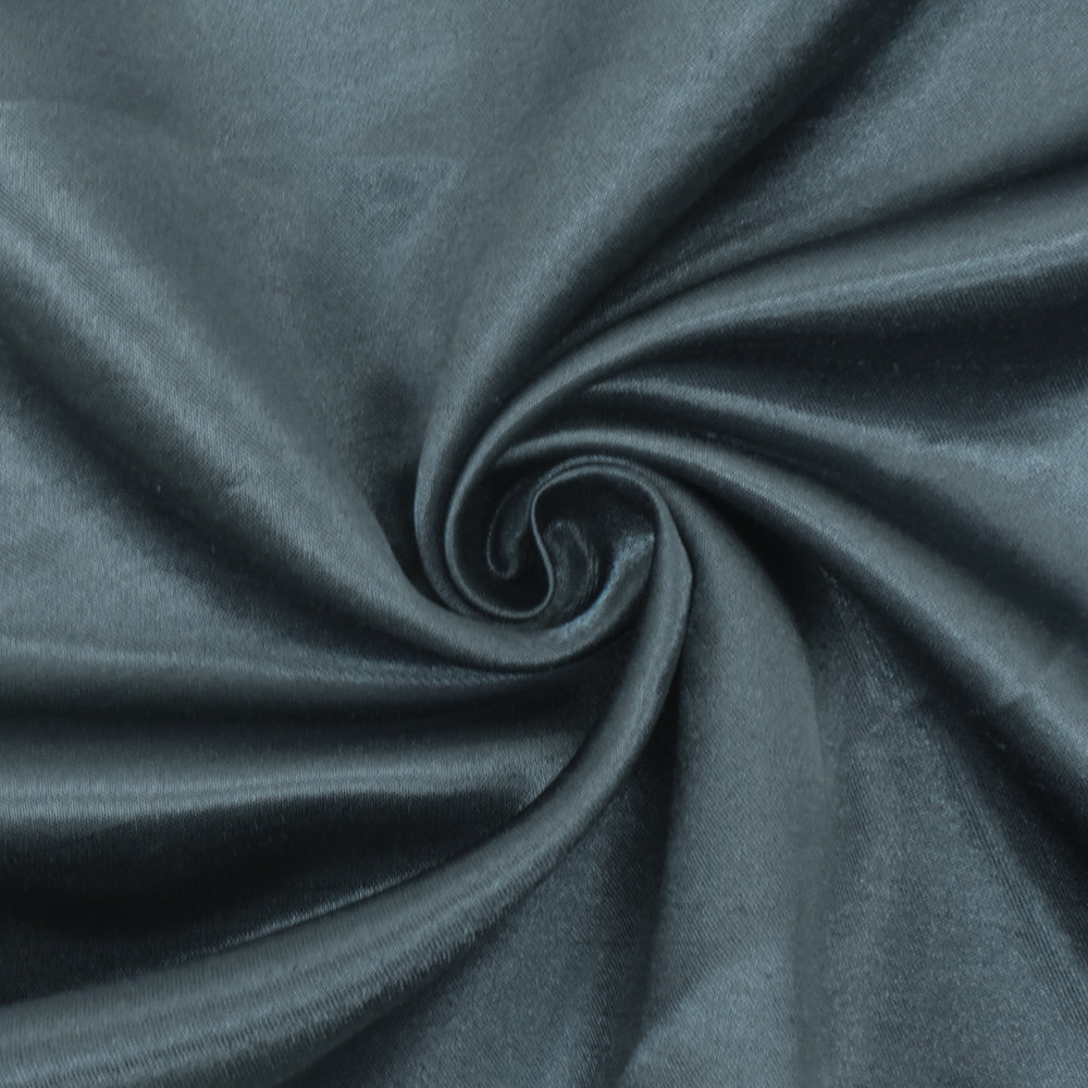 Deep Pearl Gray Solid Poly Antique Satin Woven Fabric