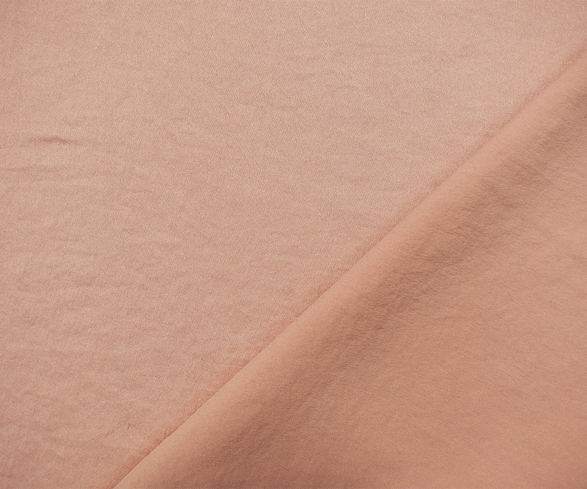 Peach Orange Poly Satin Woven Fabric