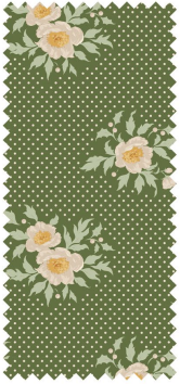 Tilda Joy Pine Merry Little Christmas quilting fabric with holiday print on pine green ground