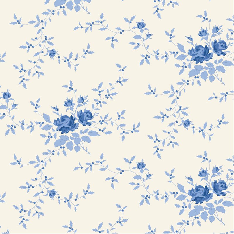 Something Blue Noel Blue quilting fabric by Tilda