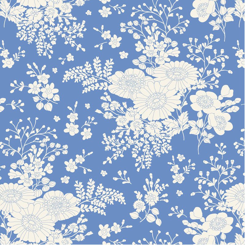 Something Blue Isolde Cornflower quilting fabric by Tilda