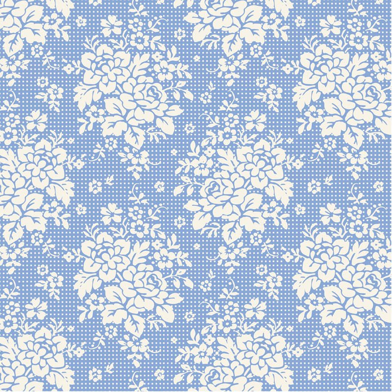 Something Blue Picknic Sky quilting fabric by Tilda