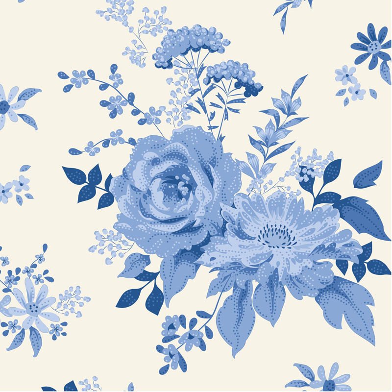 Something Blue Wildgarden Blue quilting fabric by Tilda