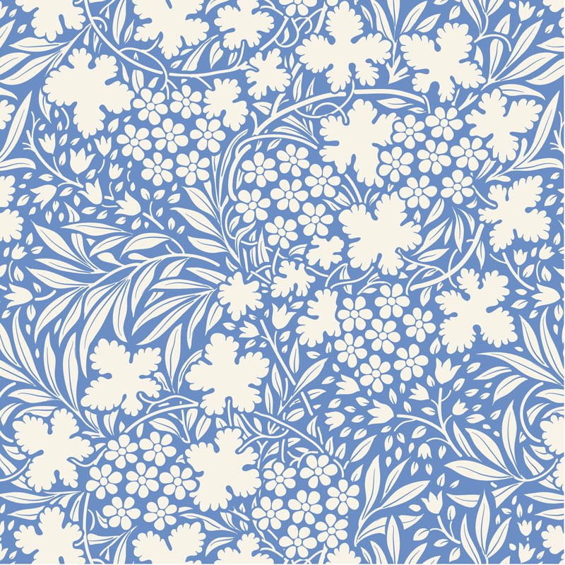 Something Blue Bushbloom Blue quilting fabric by Tilda