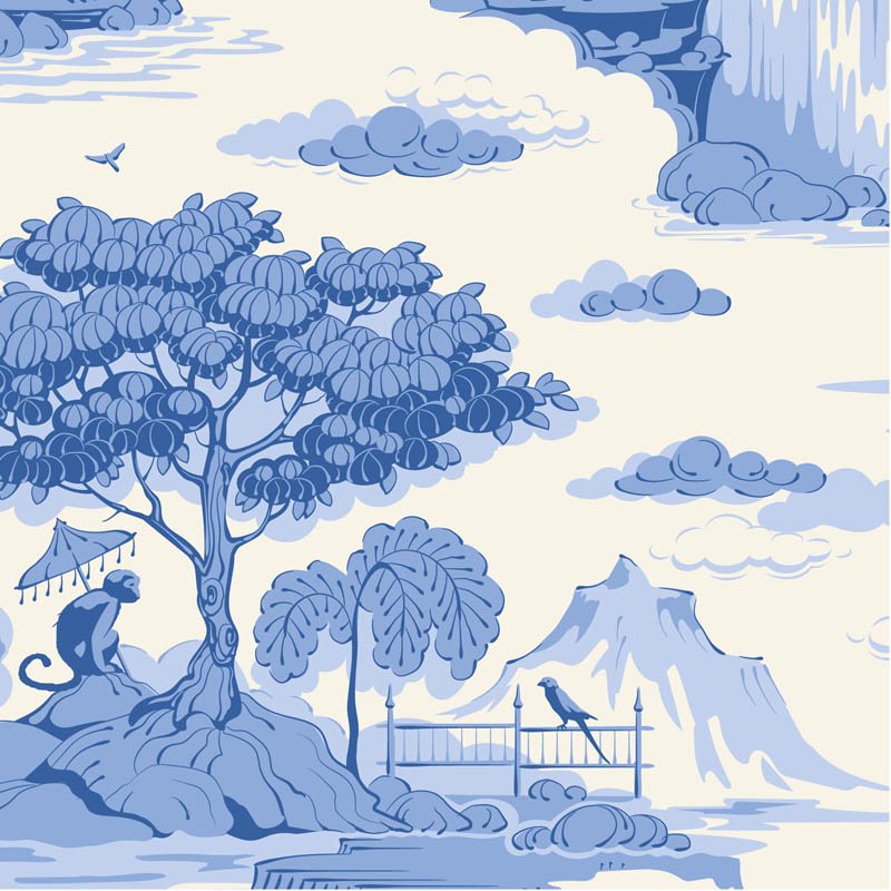 Something Blue Cottonview Cream quilting fabric by Tilda