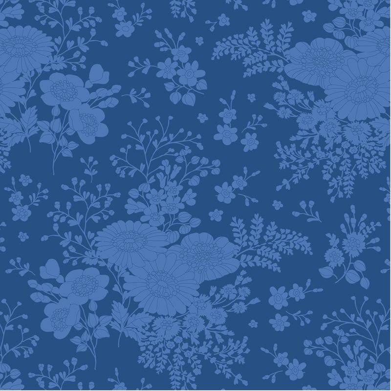 Something Blue Isolde Night quilting fabric by Tilda