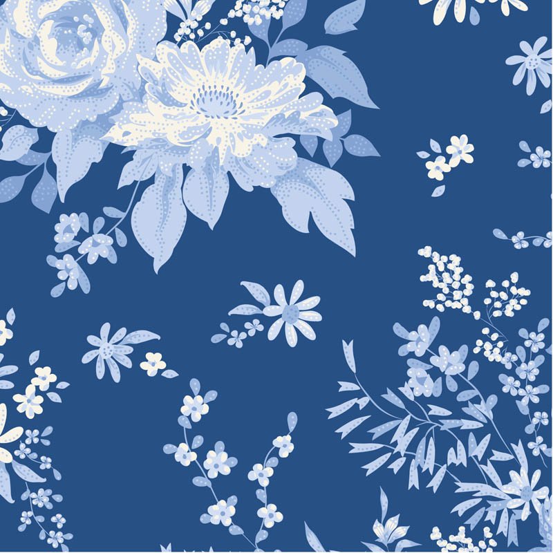 Something Blue Wildgarden Night quilting fabric by Tilda