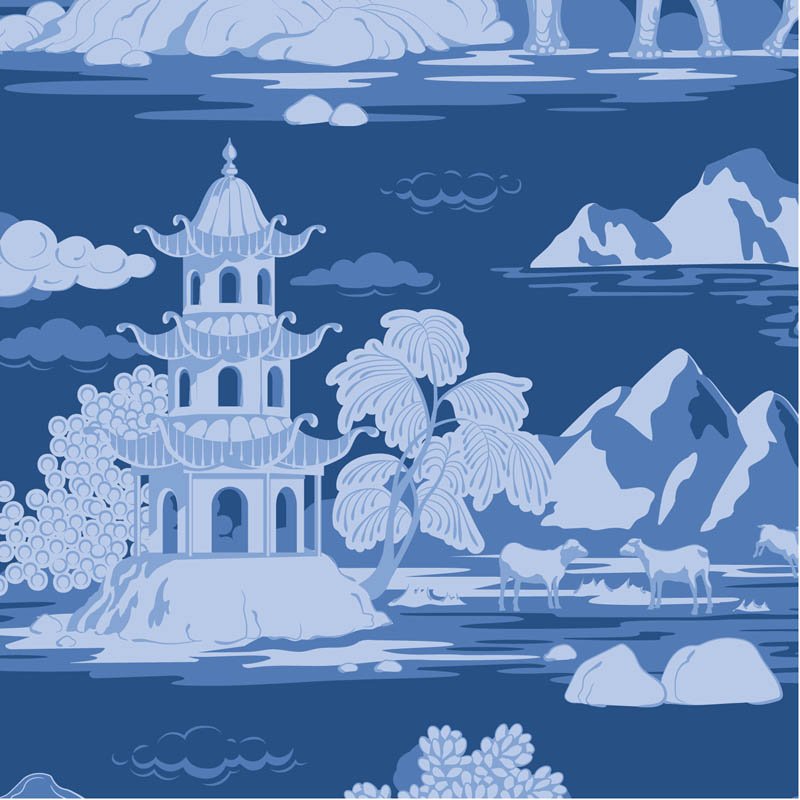 Something Blue Cottonview Night quilting fabric by Tilda
