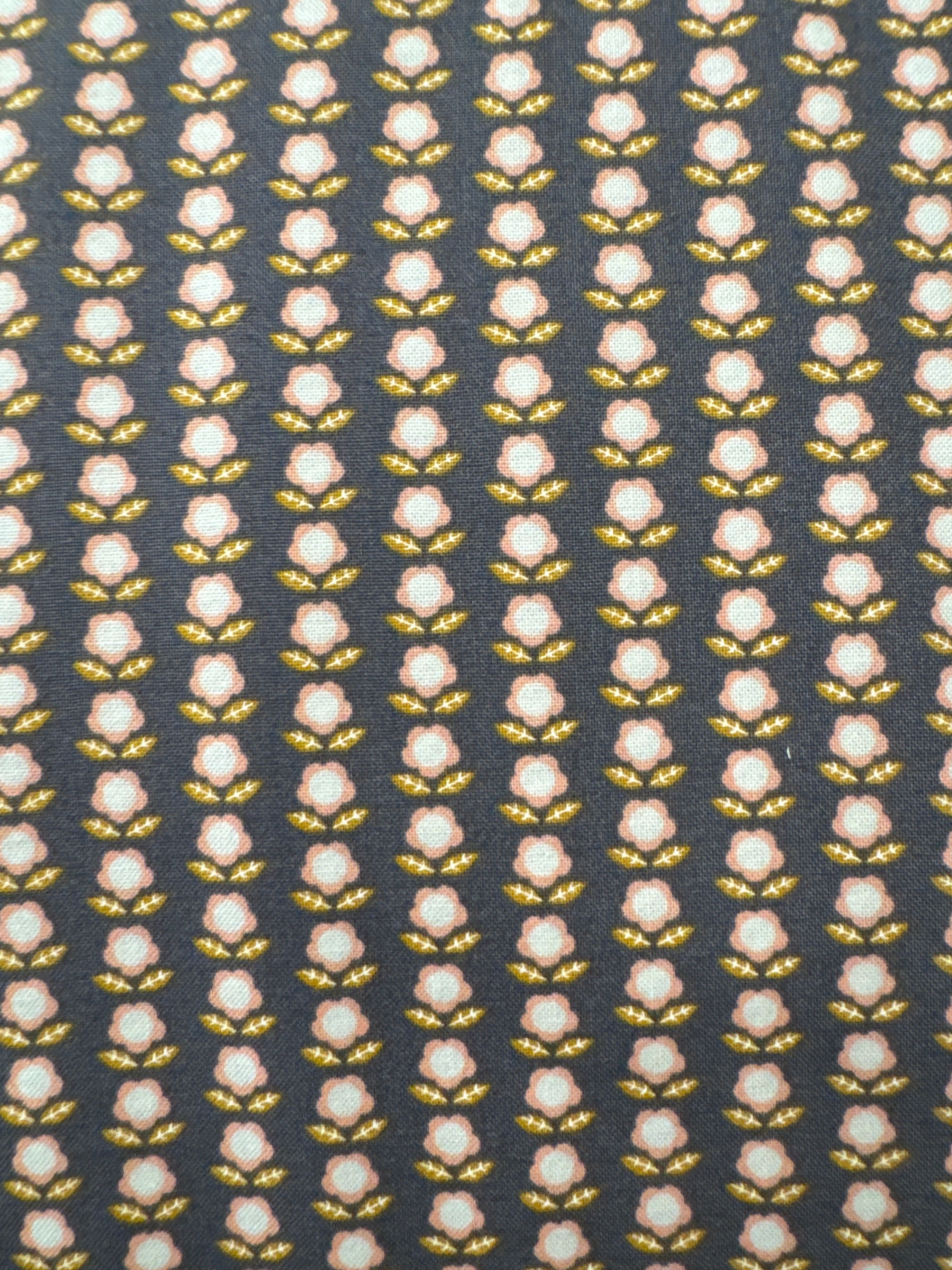 Moda Birdsong floral stripe grey