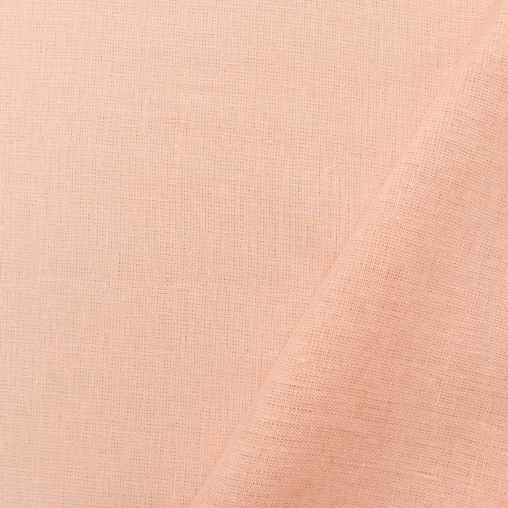 Peach Linen Solid Woven Fabric