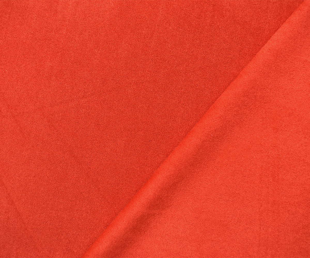 Deep Orange Stretch Spandex Solid Microsuede Knit Fabric