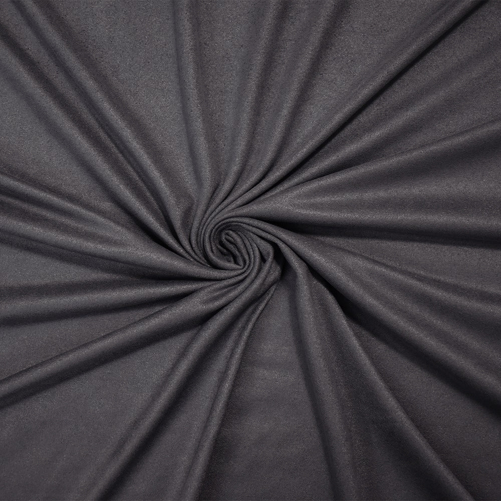 Gray Stretch Spandex Solid Microsuede Knit Fabric