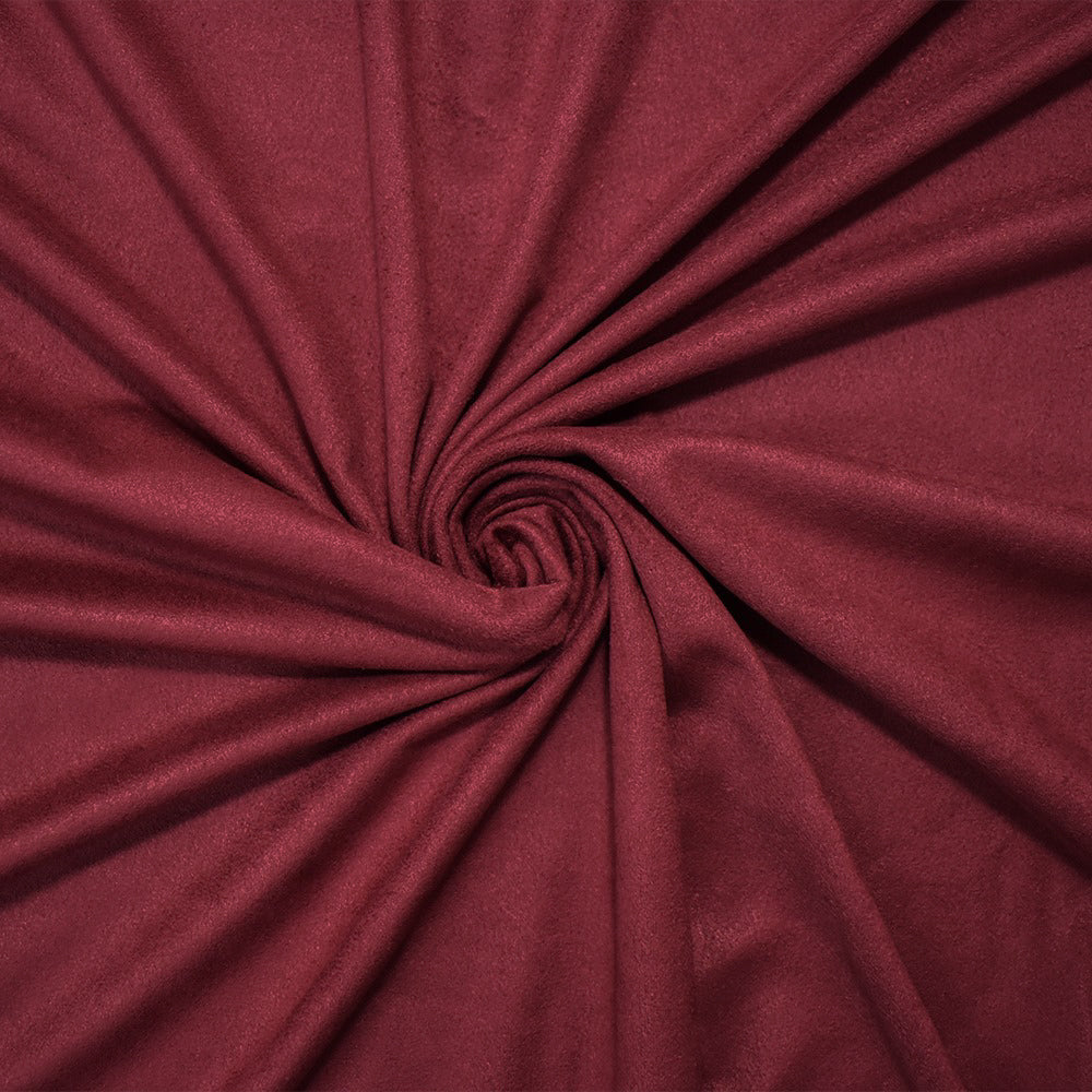 Dark Red Stretch Spandex Solid Microsuede Knit Fabric