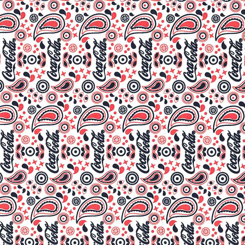 Coca-Cola Batiks Paisley Snow 44"/45" Fabric Per Yard