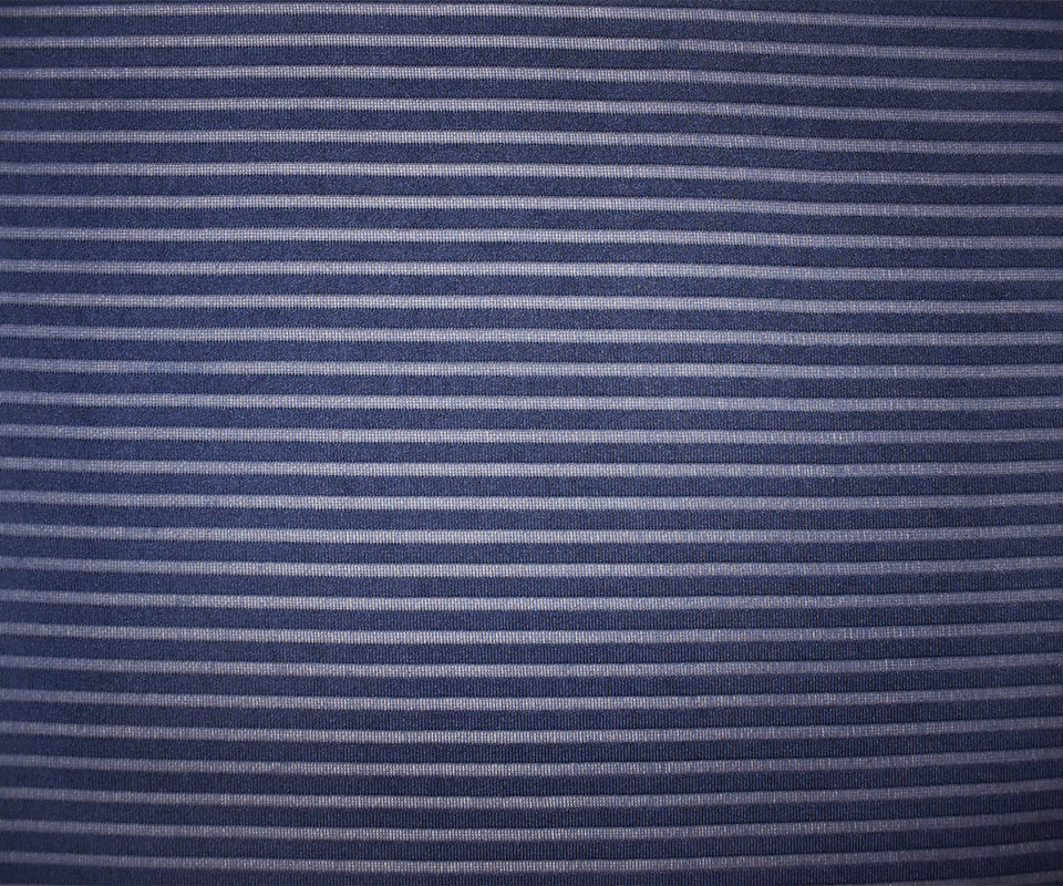 Dark Blue Poly Blend Stretch Stripe Knit Fabric
