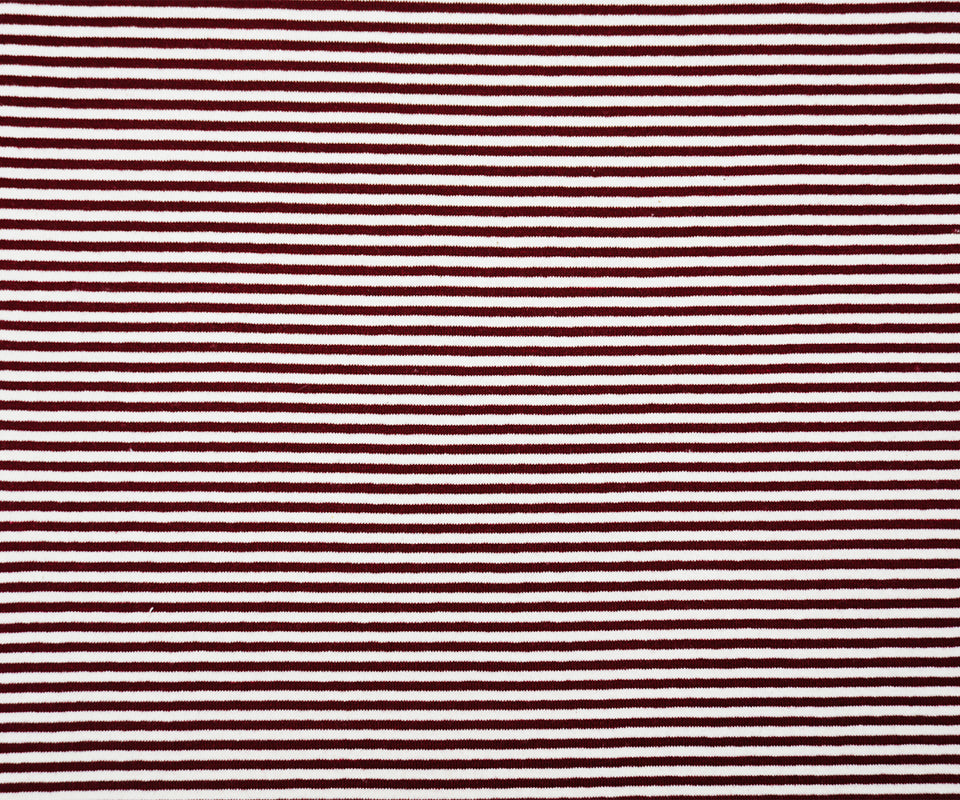 Red-Ivory Poly Blend Stretch Stripe Jersey Knit Fabric
