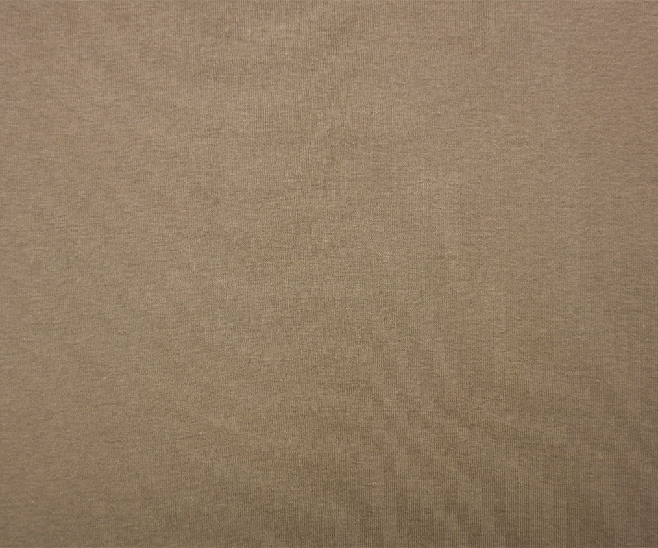 Brown Organic Cotton Solid 1X1 Rib Knit Fabric