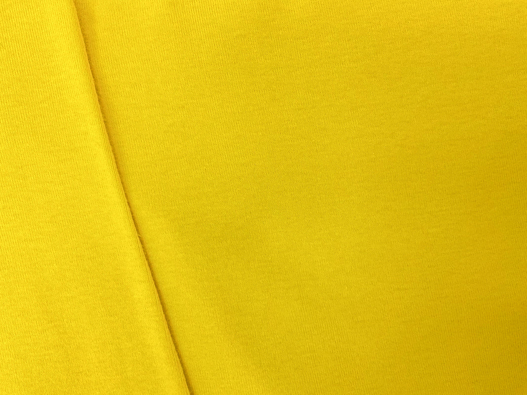 Yellow Organic Cotton Solid 1X1 Rib Knit Fabric