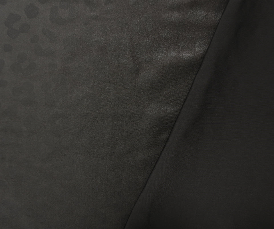 Gray Famous Maker Nylon Spandex Leopard Satin Tricot Knit Fabric