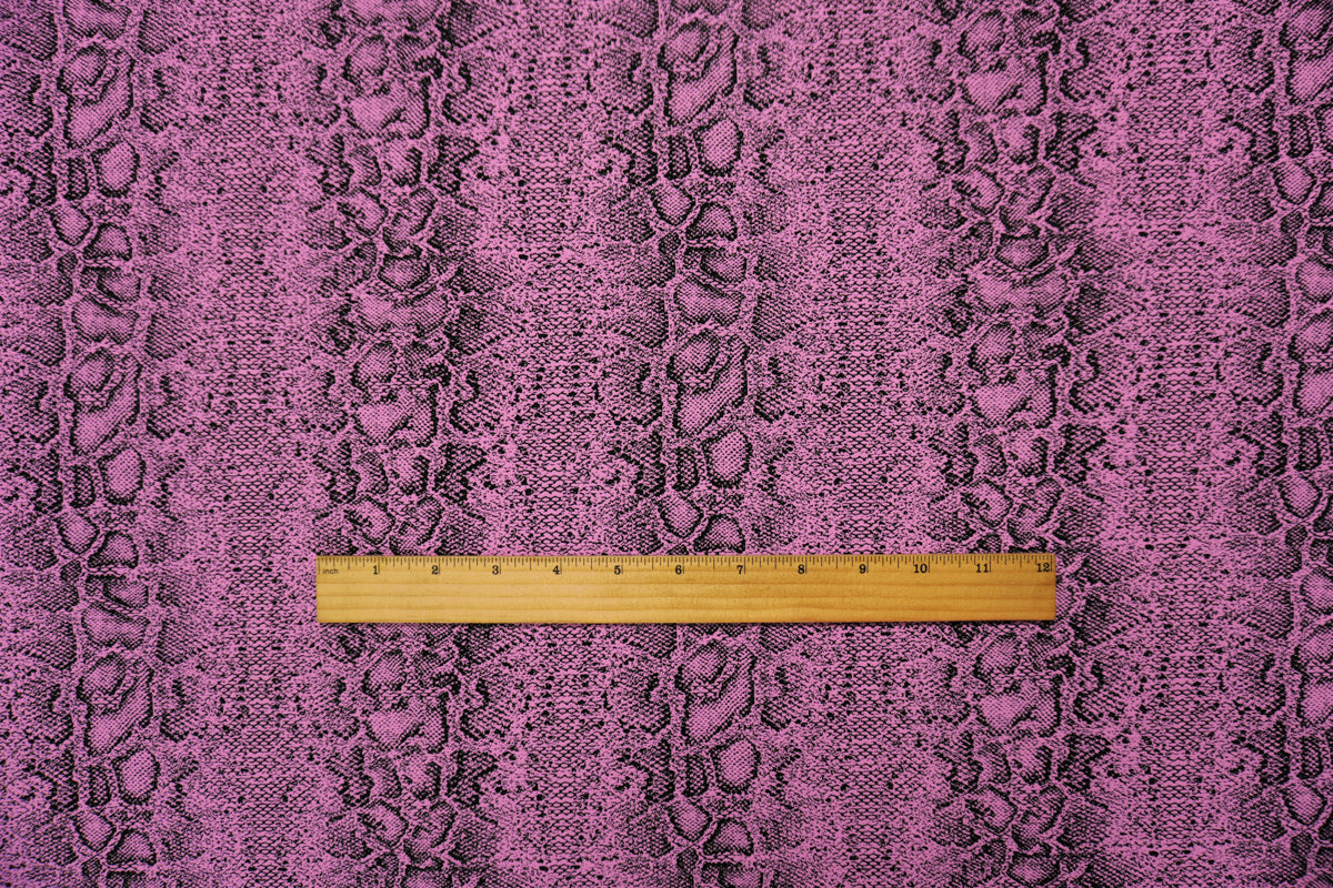 Pink-Black Famous Maker Nylon Reptile Jacquard Double Knit Fabric