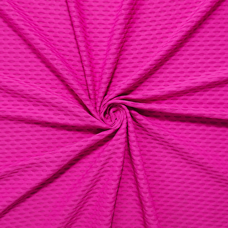 Fuchsia Pink Famous Maker Nylon Spandex Mesh 3D Knit Yoga Fabric