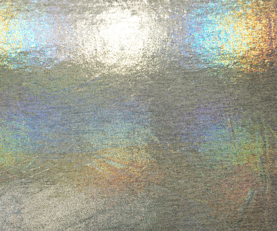 Holographic Silver Famous Maker Poly Spandex Jersey Knit Fabric