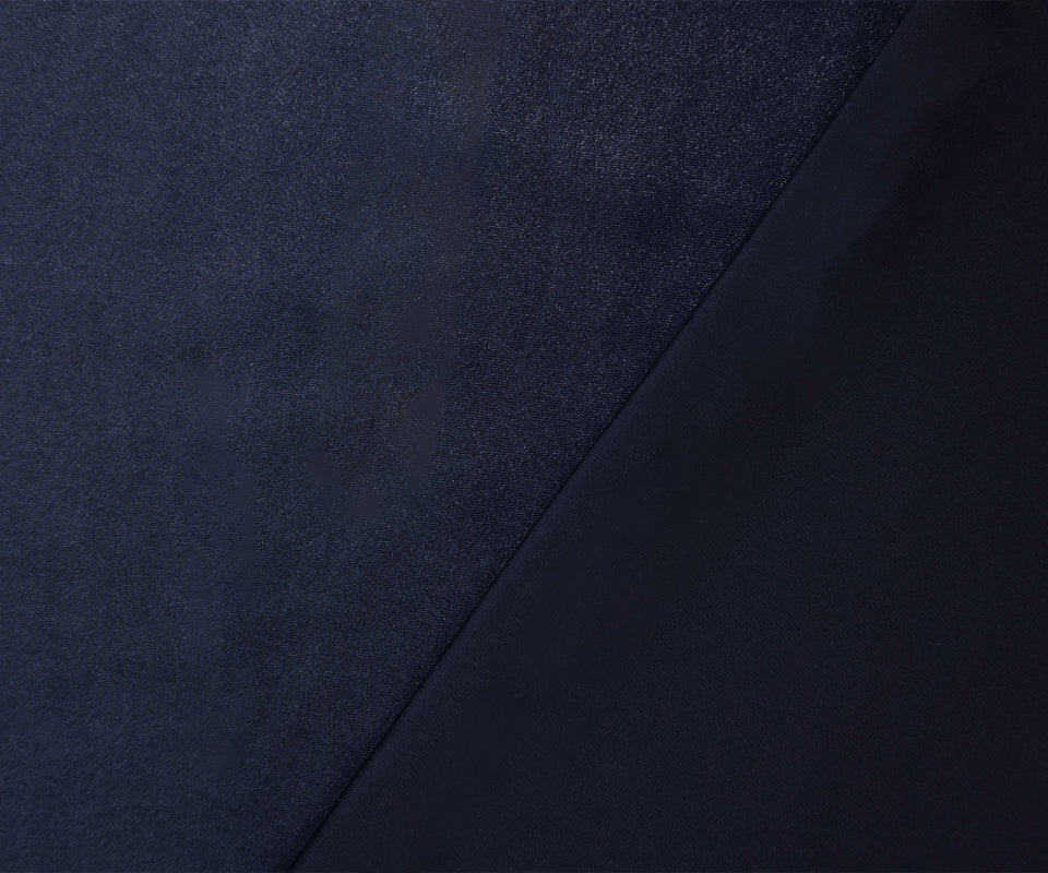 Deep Navy Blue Famous Maker Nylon Satin Tricot Knit Yoga Fabric