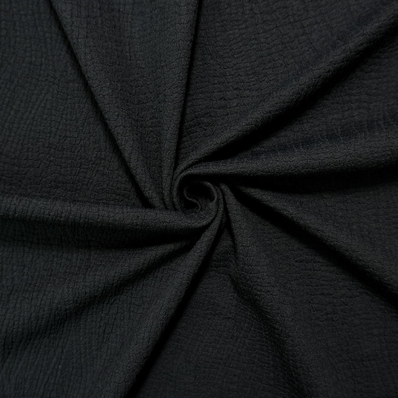 Black Famous Maker Nylon Texture Jacquard Double Knit Fabric