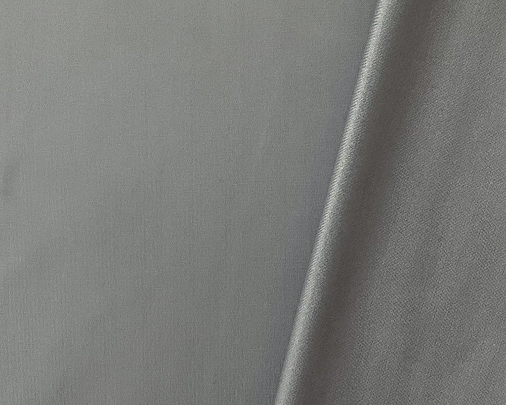 Gray Nylon Solid Satin Tricot Knit Famous Maker Yoga Fabric