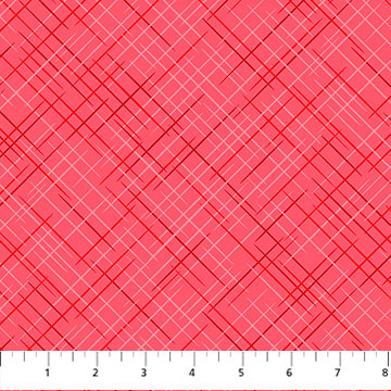 Northcott On The Bias quilting cotton in Rouge red