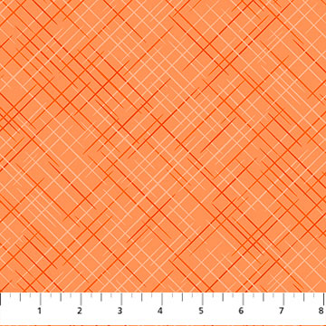 Northcott On The Bias quilting cotton in Marmalade orange
